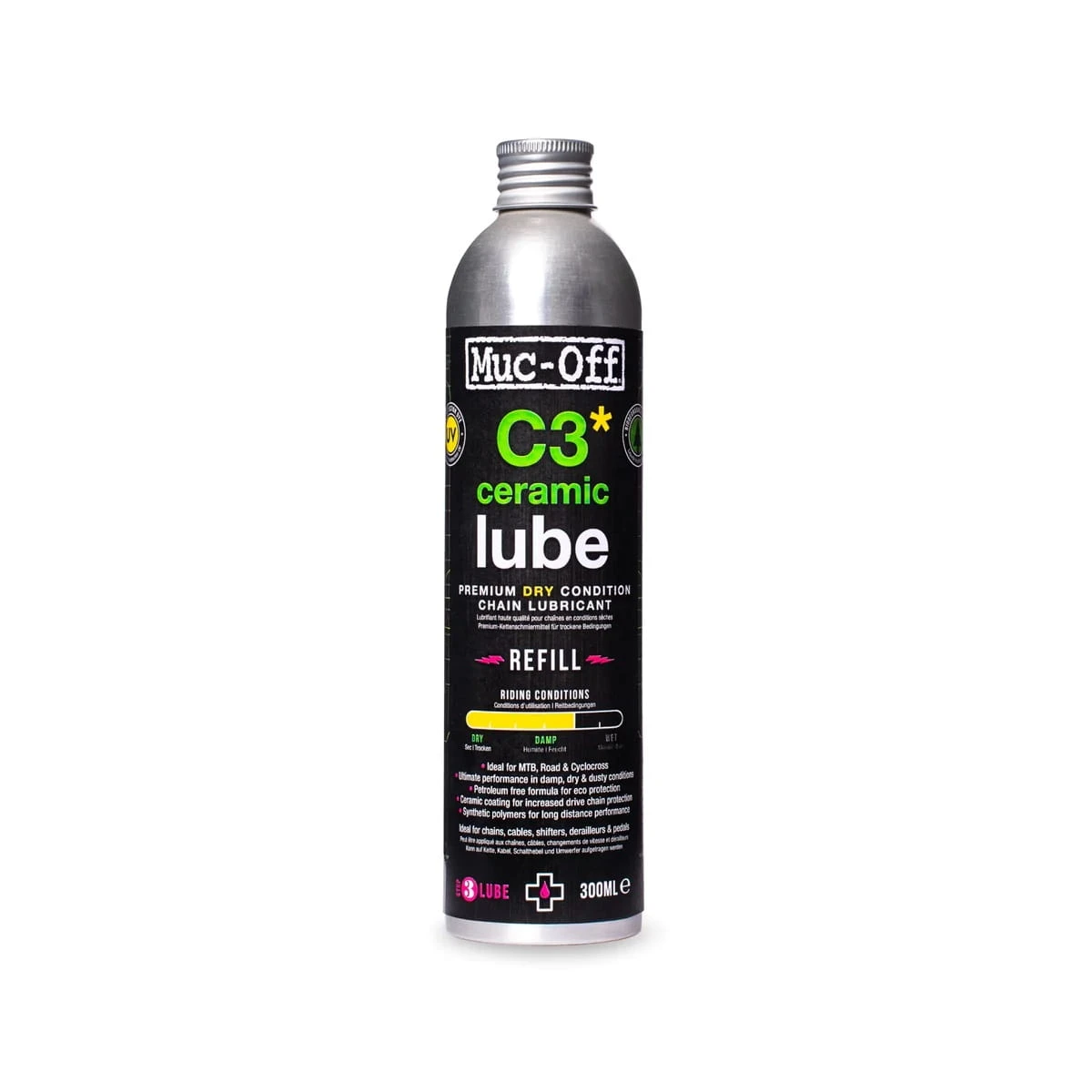 Muc-Off C3 Dry Ceramic Lube / Kettingsmeermiddel - 300 Ml 1 Muc-Off C3 Dry Ceramic Lube / Kettingsmeermiddel - 300 Ml
