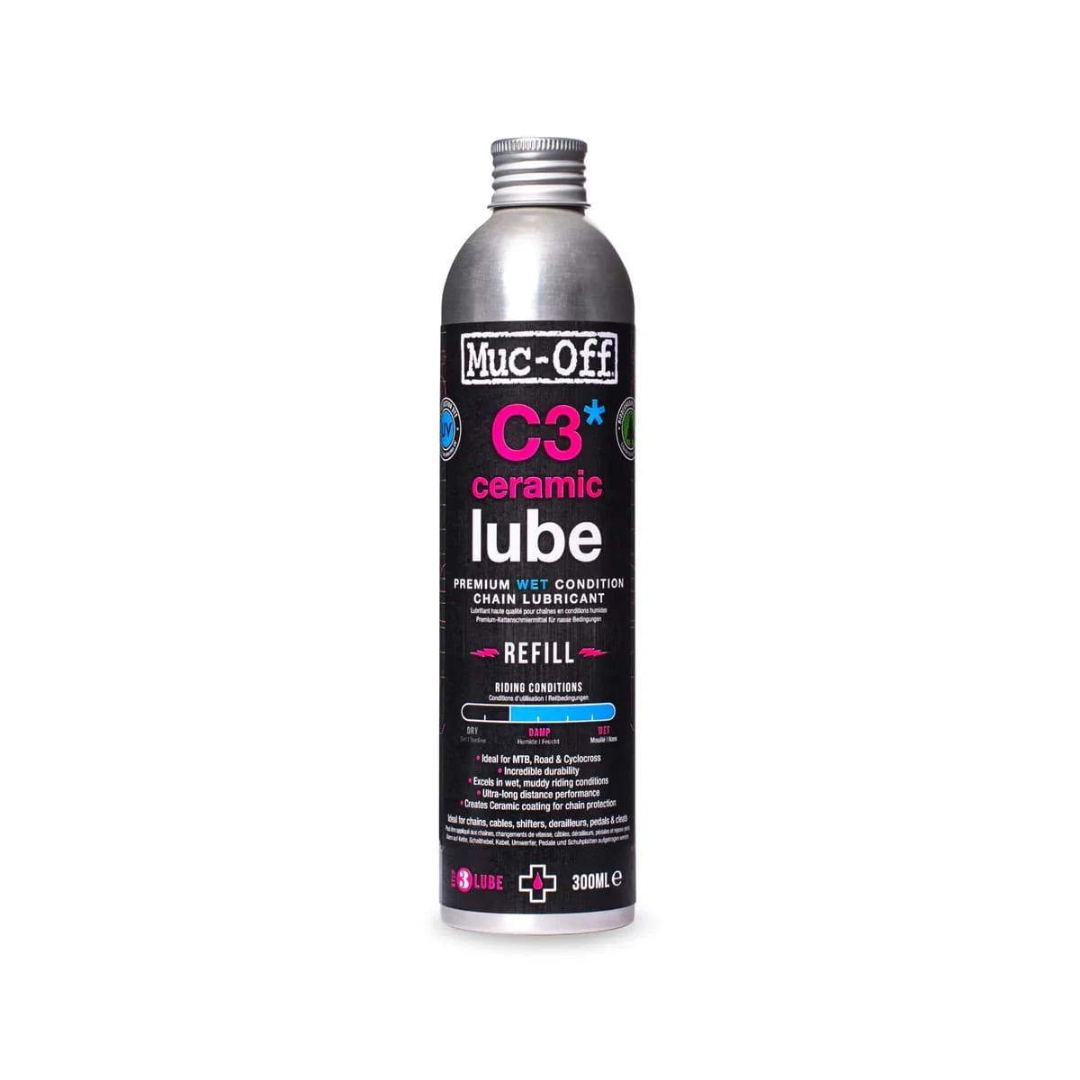 Muc-Off C3 Wet Ceramic Lube / Kettingsmeermiddel - 300 Ml 1 Muc-Off C3 Wet Ceramic Lube / Kettingsmeermiddel - 300 Ml