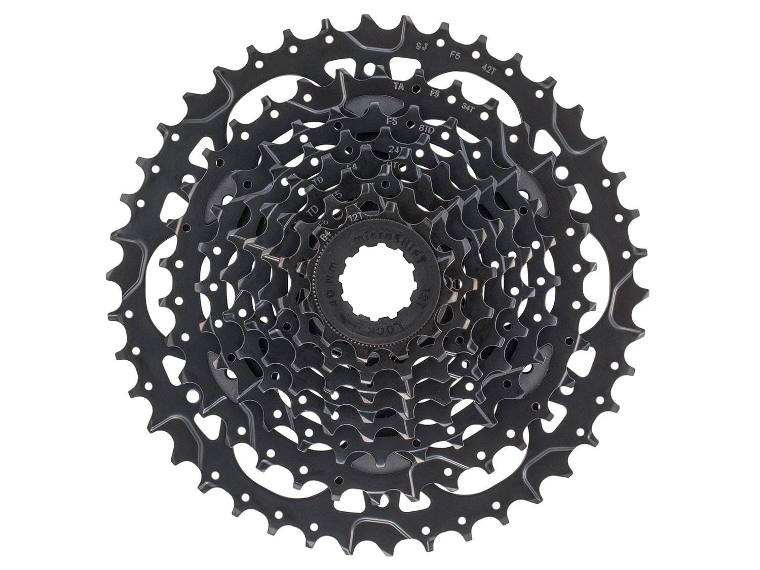 MICROSHIFT Acolyte Cassette 8sp 12-42T Staal - Zwart 1 MICROSHIFT Acolyte Cassette 8sp 12-42T Staal - Zwart