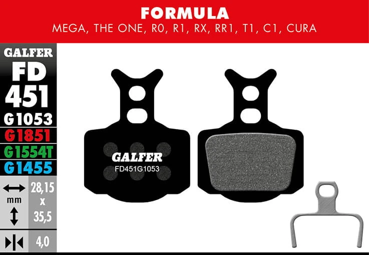 GALFER Standaard Remblok - Formula Mega, The One, R0, R1, RX, RR1, T1, C1 1 GALFER Standaard Remblok - Formula Mega, The One, R0, R1, RX, RR1, T1, C1