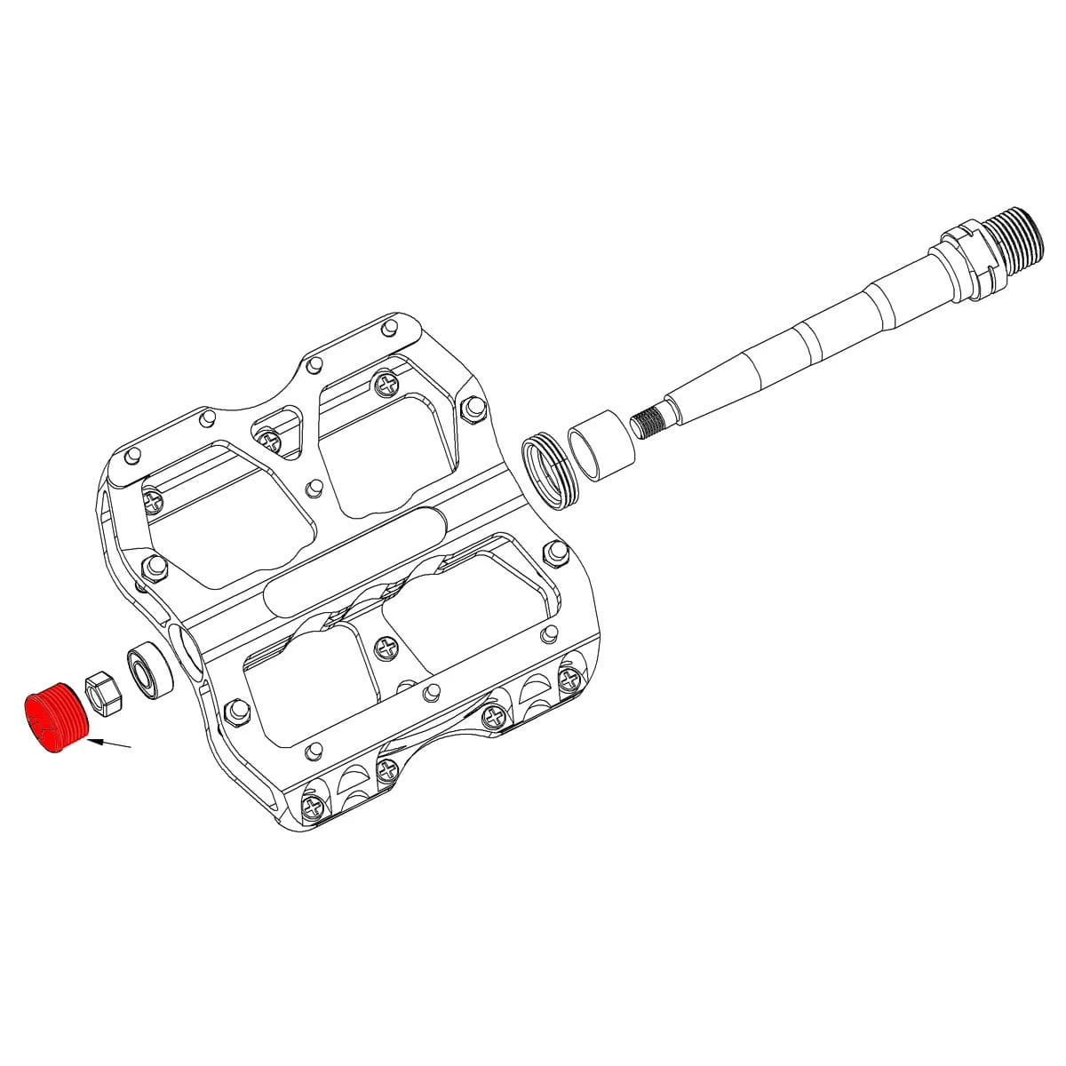 Reverse As Eindkap Voor Escape Pedalen 1 Reverse As Eindkap Voor Escape Pedalen