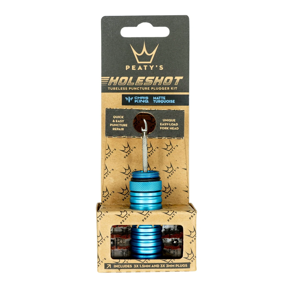 Peaty's Holeshot Tubeless Plugger Kit - Turquoise 1 Peaty's Holeshot Tubeless Plugger Kit - Turquoise