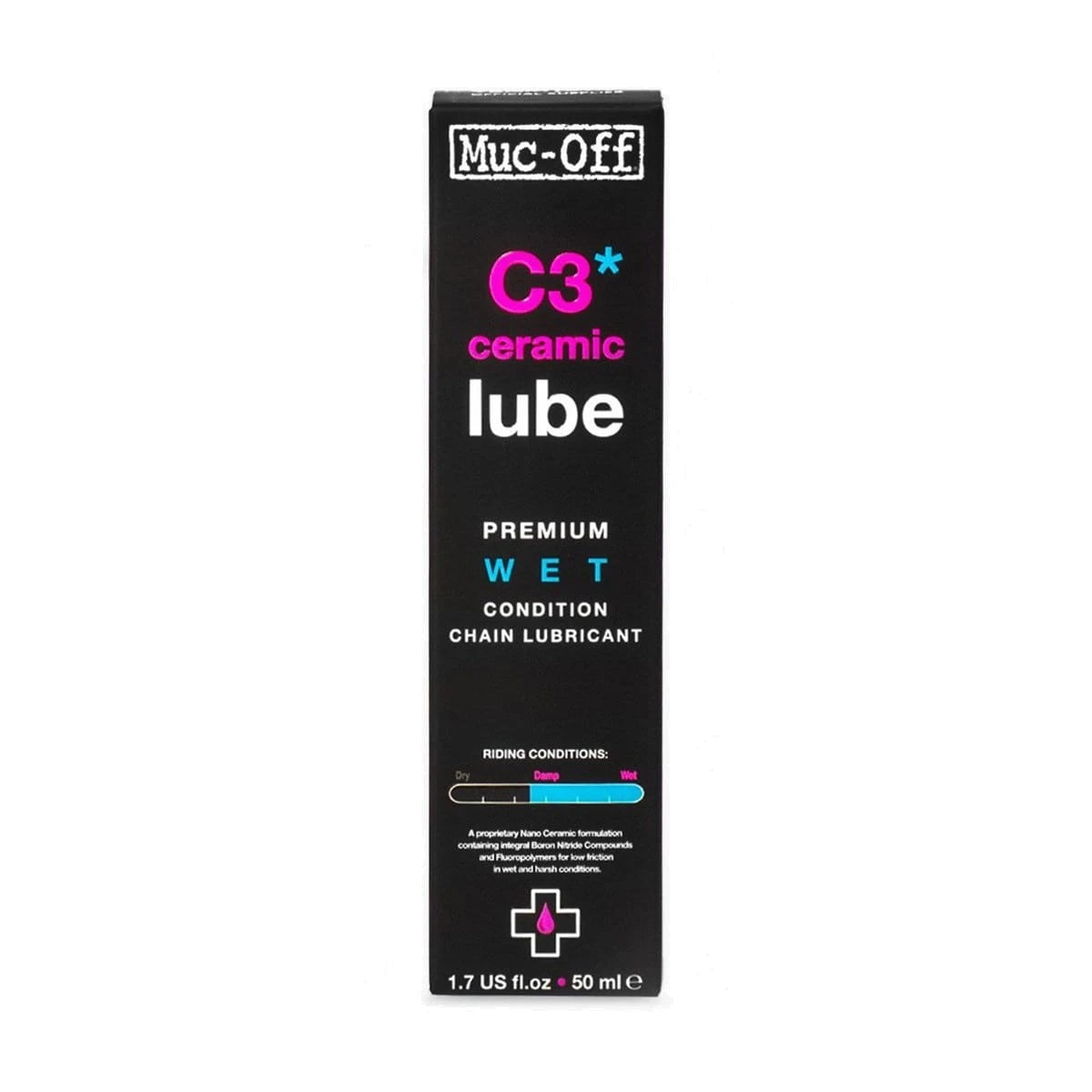 Muc-Off C3 Wet Ceramic Lube Ketting Smeermiddel - 50ml 2 Muc-Off C3 Wet Ceramic Lube Ketting Smeermiddel - 50ml - Afbeelding 2