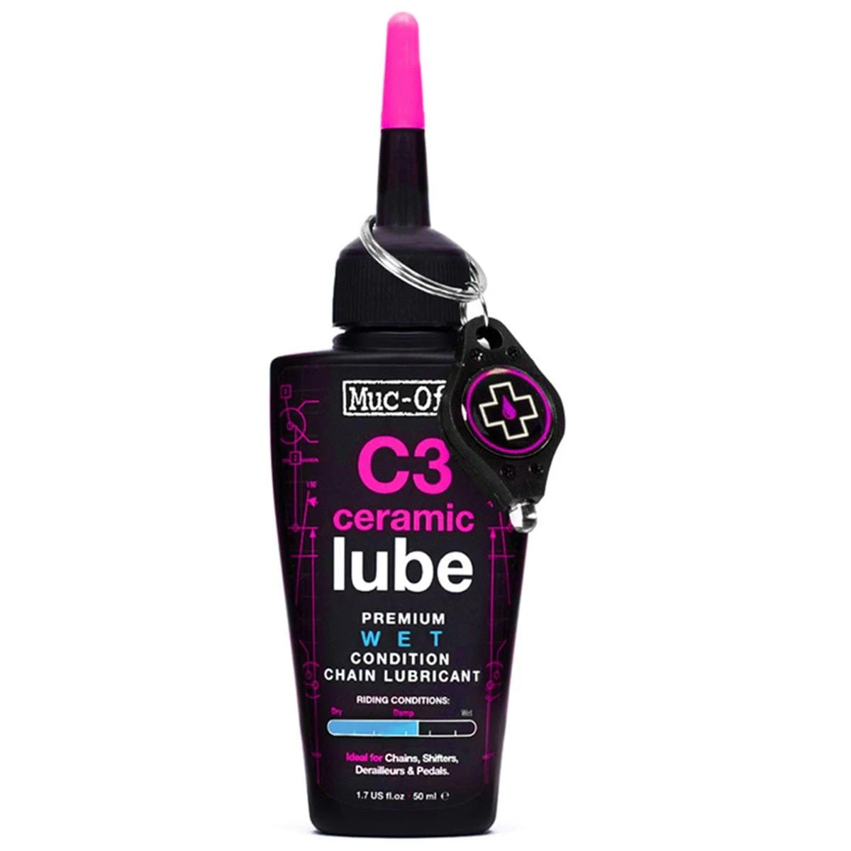 Muc-Off C3 Wet Ceramic Lube Ketting Smeermiddel - 50ml 1 Muc-Off C3 Wet Ceramic Lube Ketting Smeermiddel - 50ml