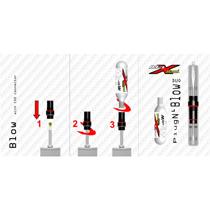 PlugN'Blow DUO Tubeless Reparatietool Met CO2 Aansluiting 6 PlugN'Blow DUO Tubeless Reparatietool Met CO2 Aansluiting - Afbeelding 6