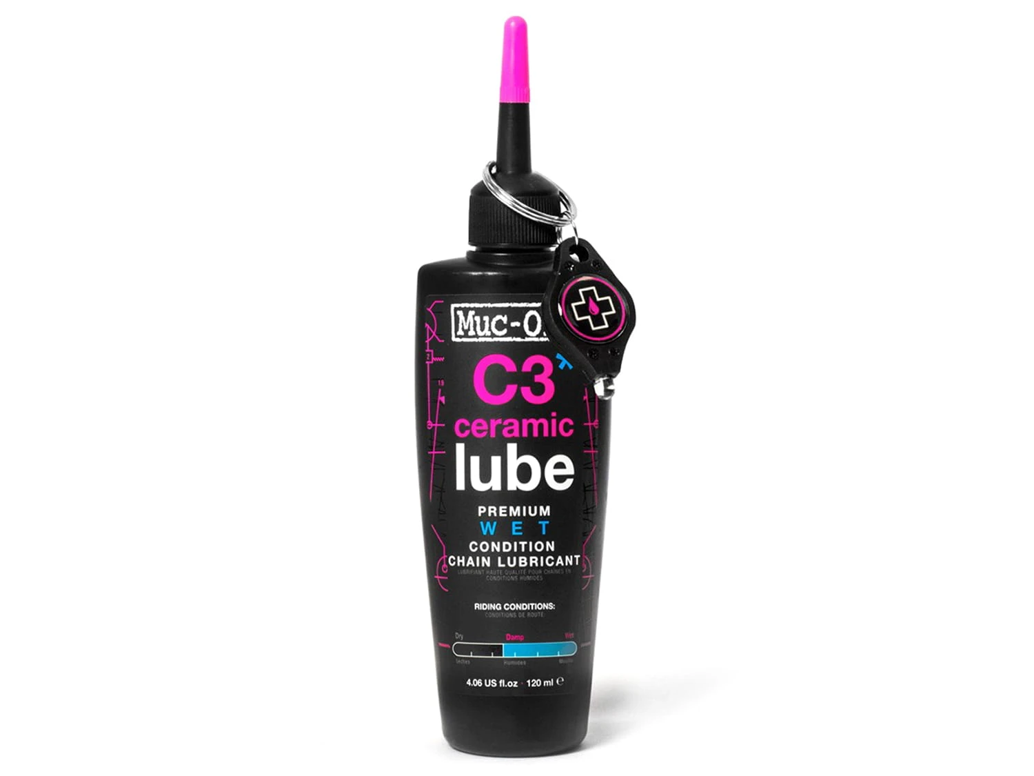 Muc-Off C3 Wet Ceramic Lube Ketting Smeermiddel - 120ml 1 Muc-Off C3 Wet Ceramic Lube Ketting Smeermiddel - 120ml