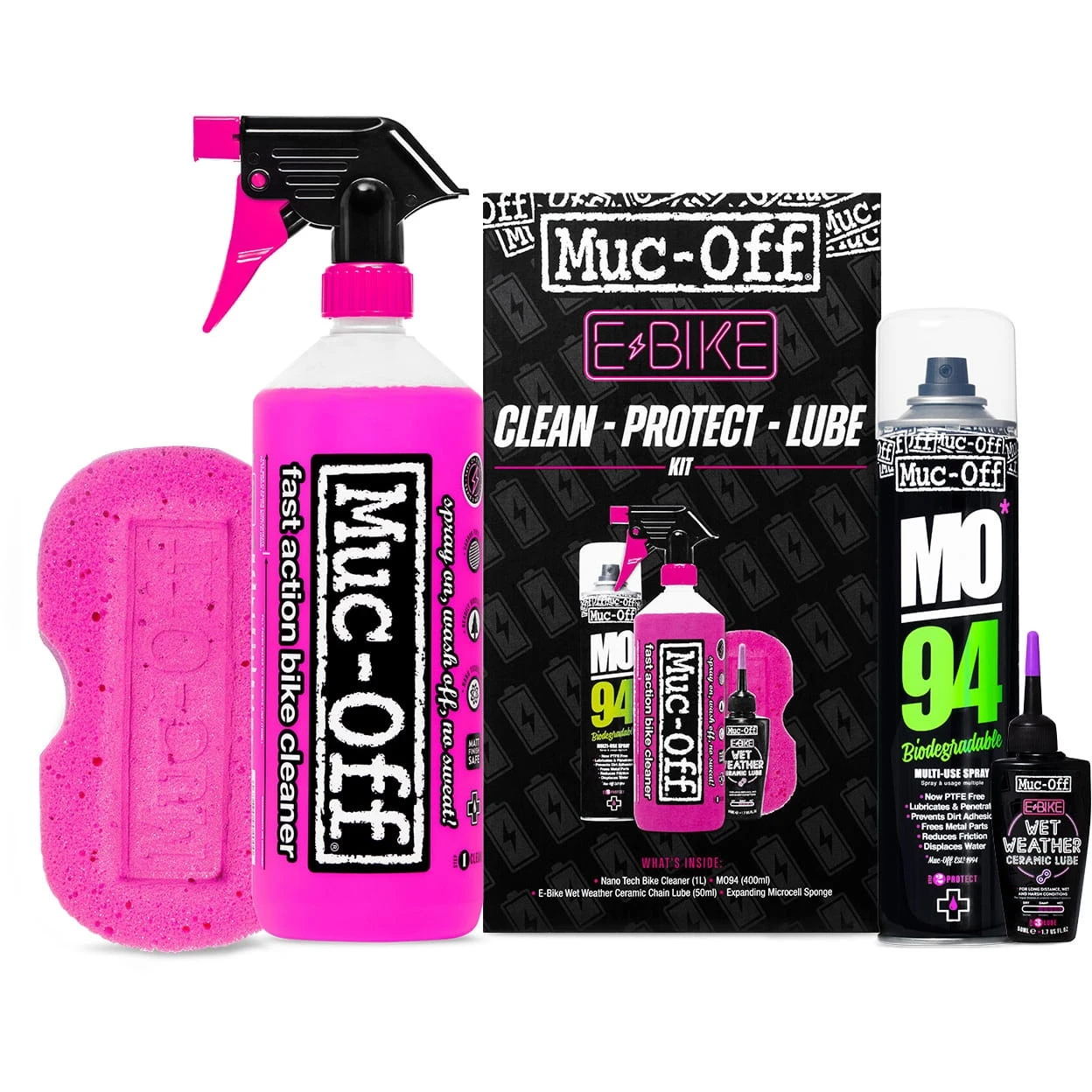 Muc-Off E-bike Clean, Protect & Lube Kit (Wet Lube Versie) 1 Muc-Off E-bike Clean, Protect & Lube Kit (Wet Lube Versie)
