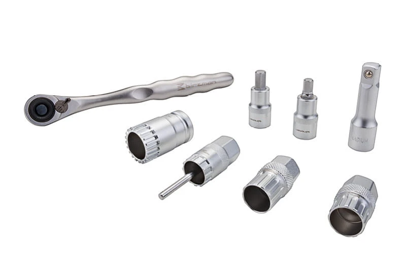 Birzman 8-delige Ratelset Met Diverse Doppen, Trekkers 1 Birzman 8-delige Ratelset Met Diverse Doppen, Trekkers